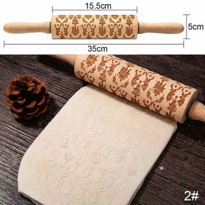 Christmas-Embossing Rolling Pin - 2 - Kitchen Tools