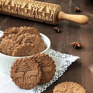 Christmas-Embossing Rolling Pin - style1 - Kitchen Tools