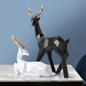 Deer Sculpture - black and white - Home Decor 3