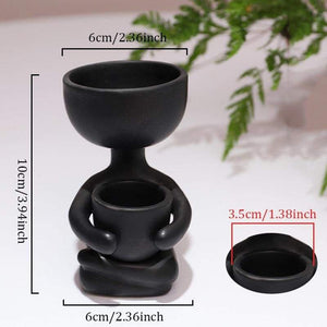 Posture Sculpture Vase - Black (A) - Home Garden 2