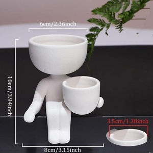 Posture Sculpture Vase - White (B) - Home Garden 2