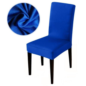 Stretchable Printed Chair Cover - Blue / Universal Size