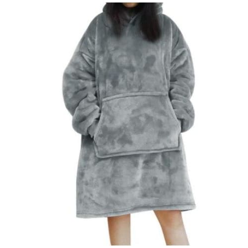 Wearable Hooded Blankets Pullover - solid grey / Kids
