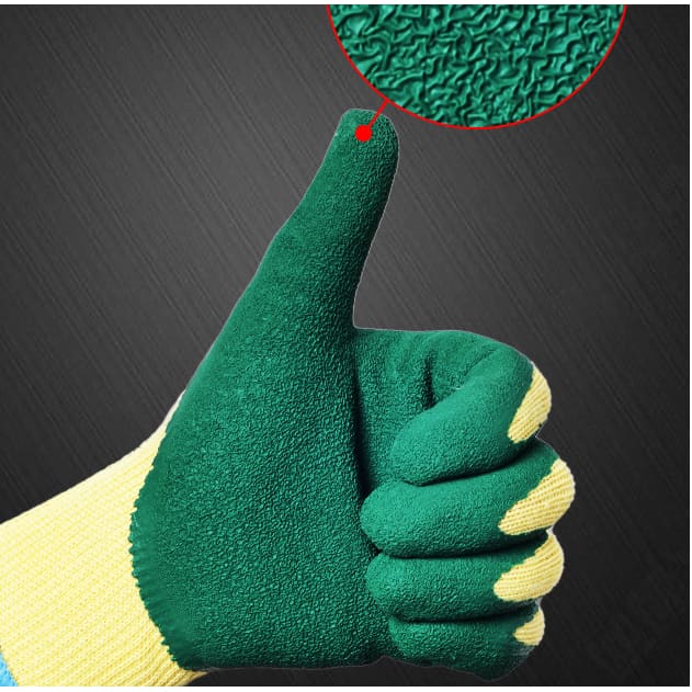 12 pairs korean latex coated work gloves – waterproof