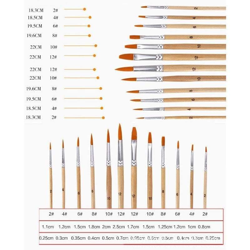 12 pcs different paint brush - creativity tools