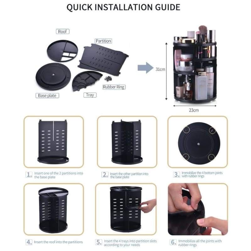 360 degree makeup organizer - bathroom accessories