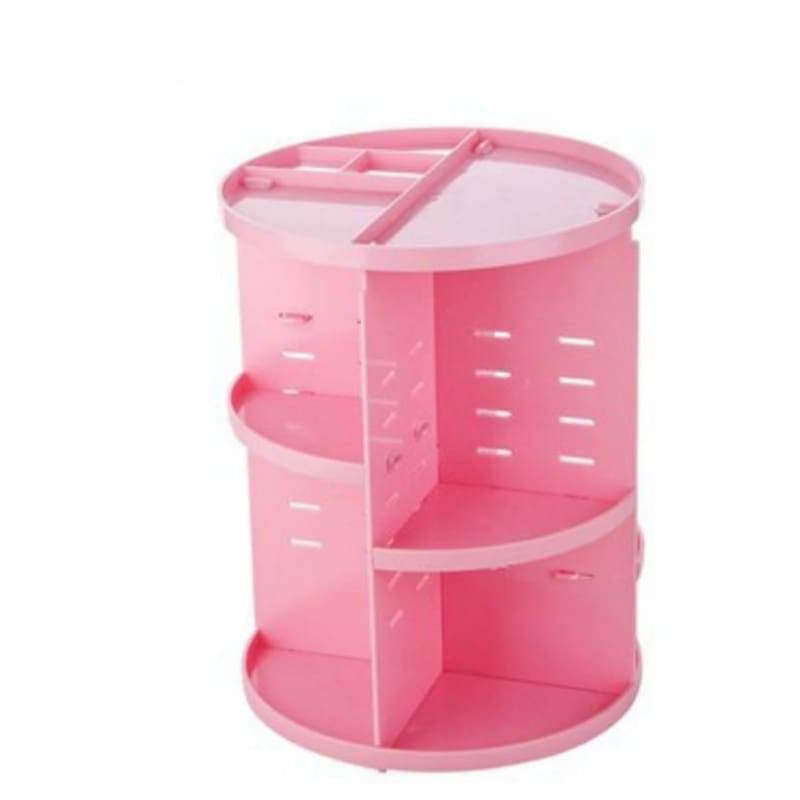 360 degree makeup organizer - pink - bathroom accessories