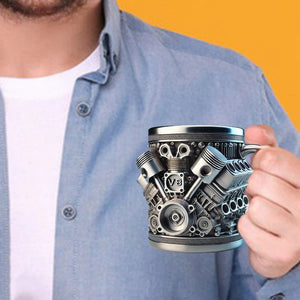 3d engine design coffee mug ☕ | stainless steel & resin car