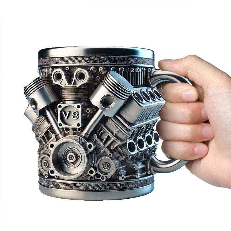 3d engine design coffee mug ☕ | stainless steel & resin car