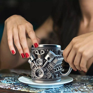 3d engine design coffee mug ☕ | stainless steel & resin car