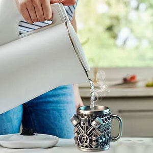 3d engine design coffee mug ☕ | stainless steel & resin car