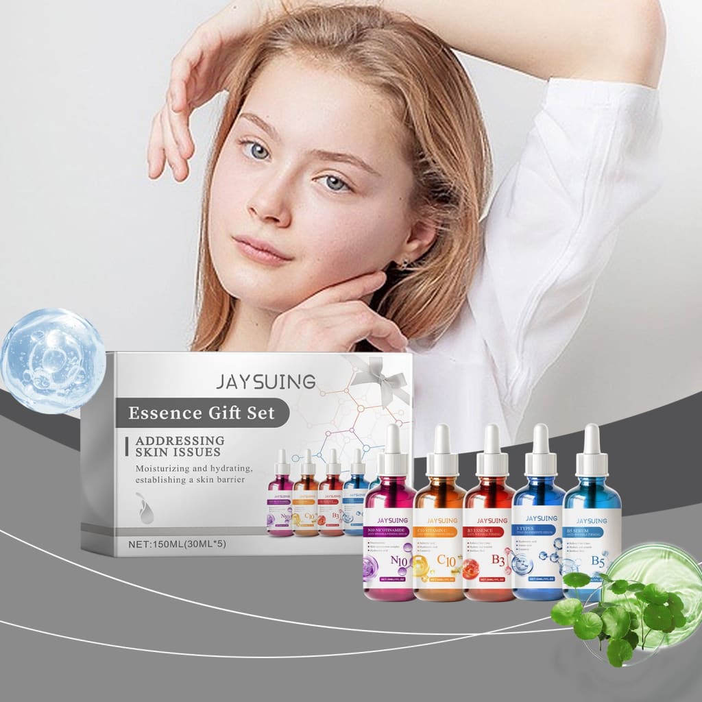 5 piece face serum gift set – hyaluronic acid niacinamide &
