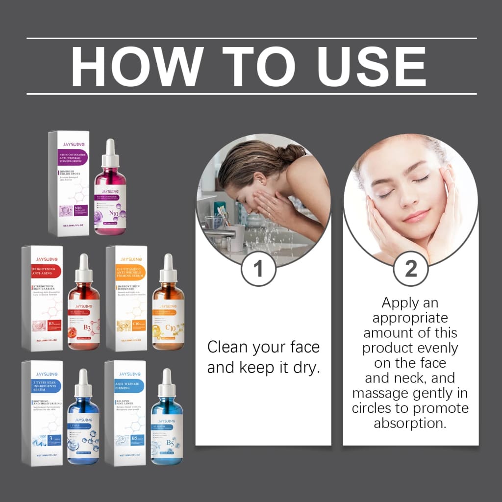 5 piece face serum gift set – hyaluronic acid niacinamide &
