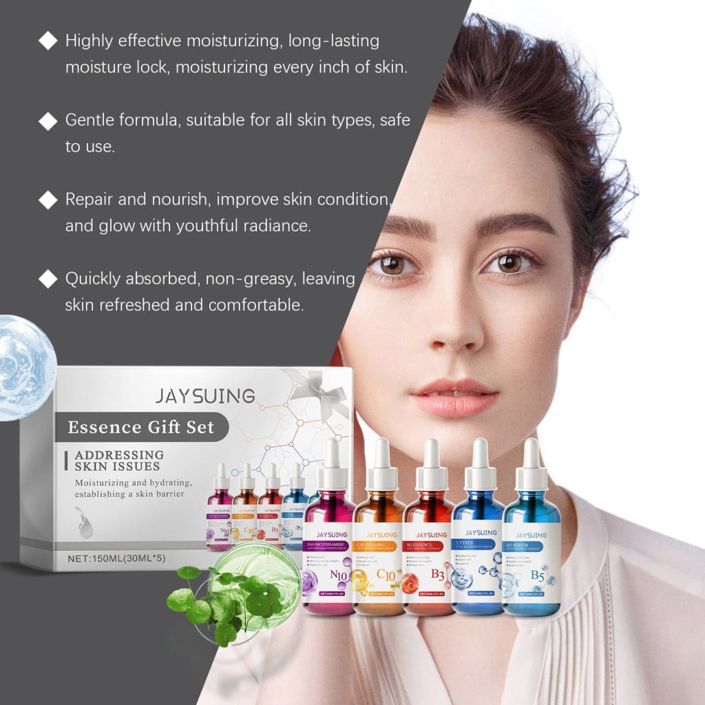 5 piece face serum gift set – hyaluronic acid niacinamide &