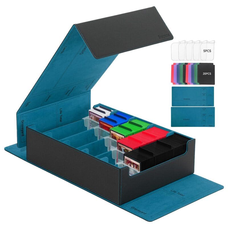 5-row high-capacity trading card storage box | pu leather