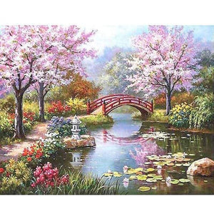 Acrylic canvas painting - 40cmx50cm / 17 - & calligraphy