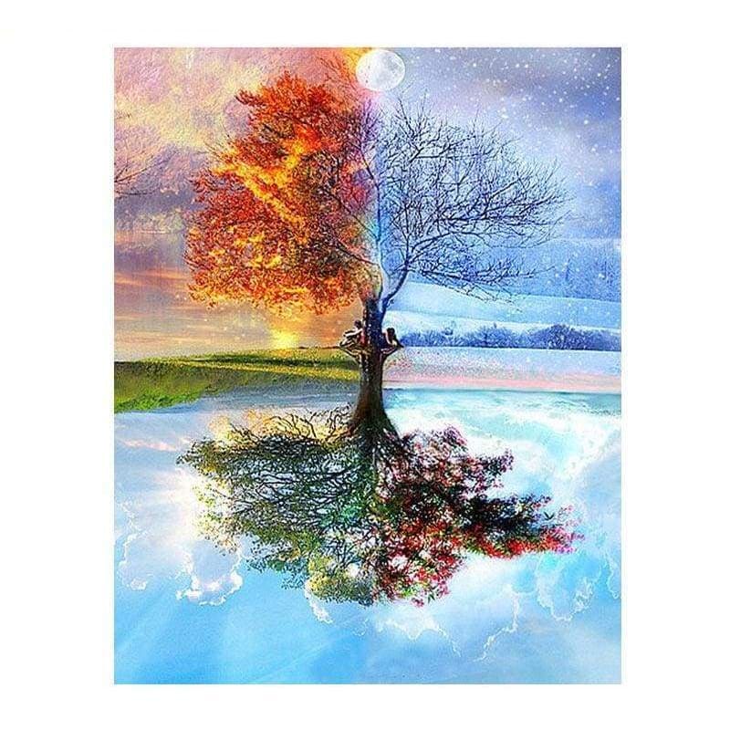 Acrylic canvas painting - 40cmx50cm / 3 - & calligraphy