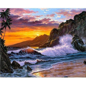 Acrylic canvas painting - 40cmx50cm / 7 - & calligraphy