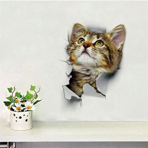 Amazing 3d cat toilet sticker - f-xh2001 - wall stickers