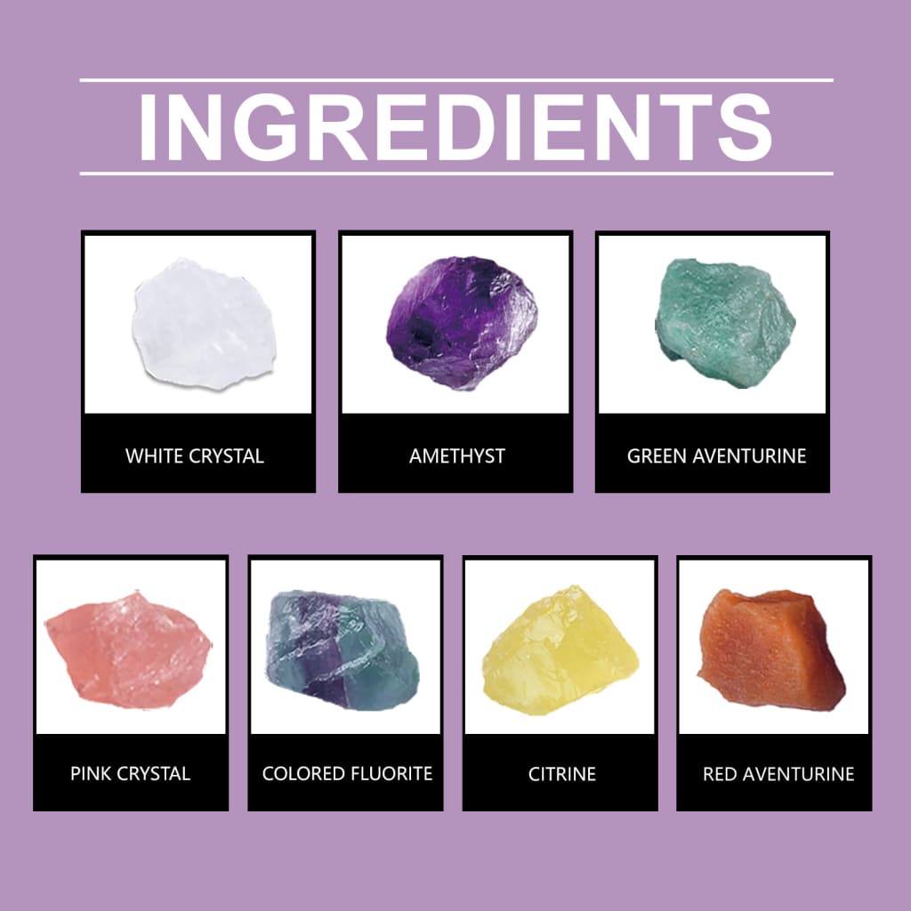 Crystal healing set with topaz & red dongling stone –