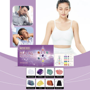 Crystal healing set with topaz & red dongling stone –