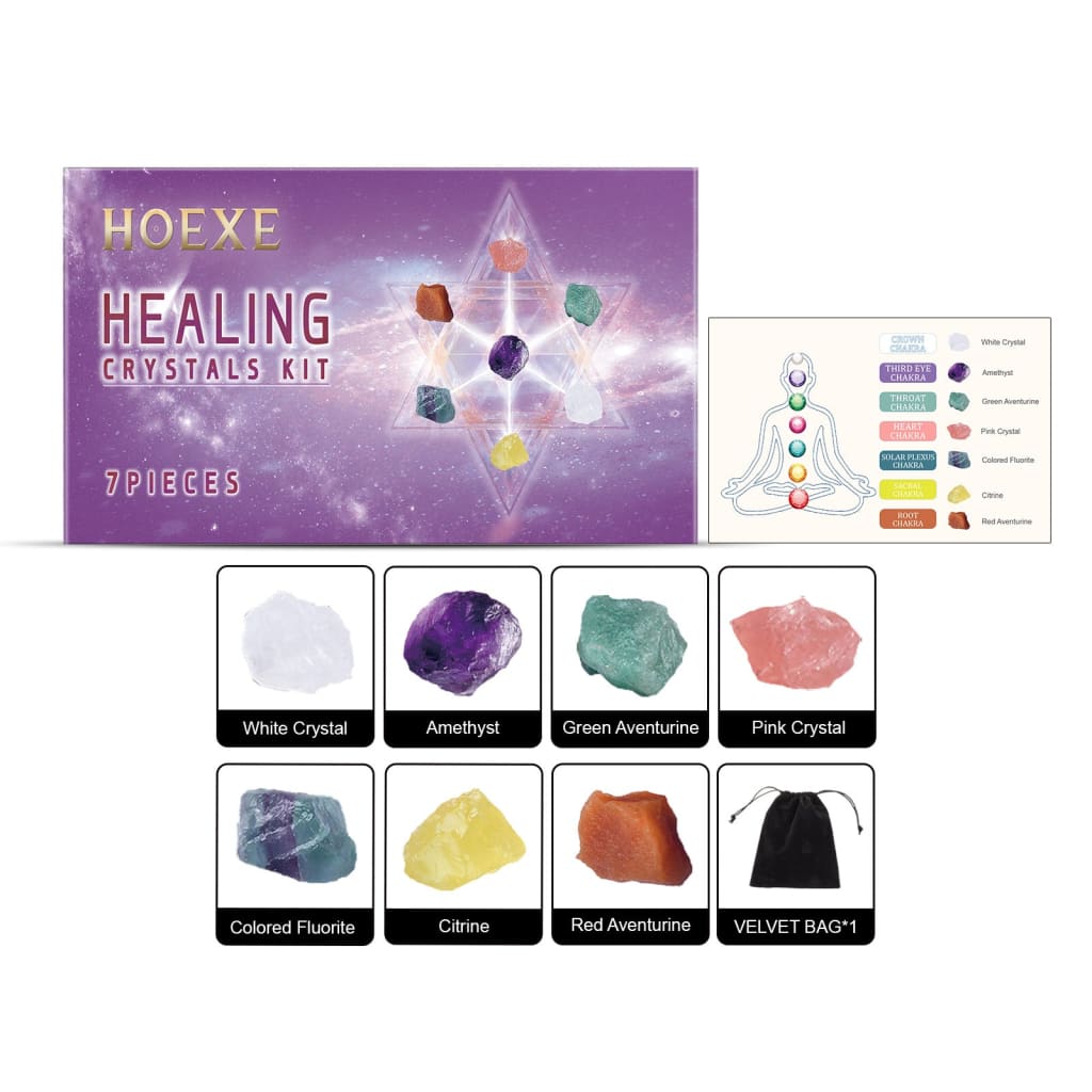 Crystal healing set with topaz & red dongling stone –