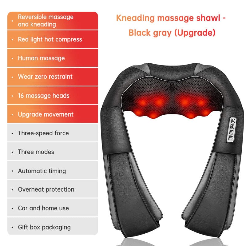 🔥 kneading massage shawl – electric cervical back ; waist