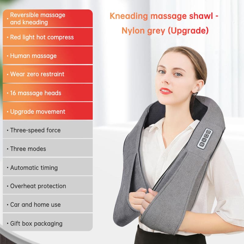 🔥 kneading massage shawl – electric cervical back ; waist