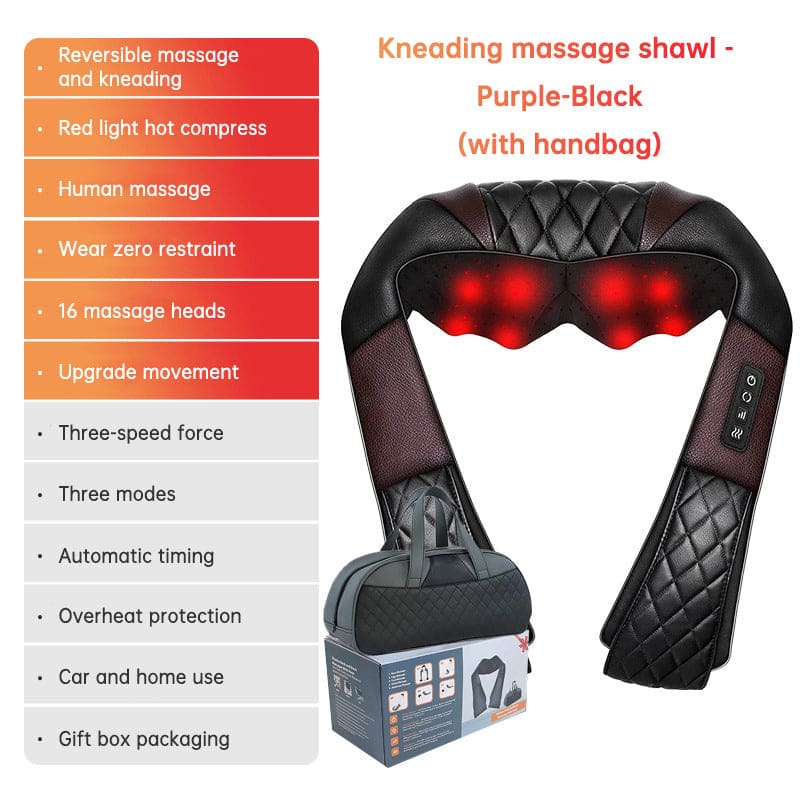 🔥 kneading massage shawl – electric cervical back ; waist