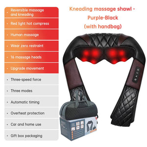 🔥 kneading massage shawl – electric cervical back ; waist