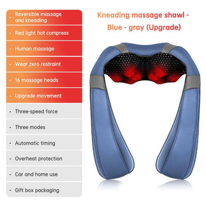 🔥 kneading massage shawl – electric cervical back ; waist