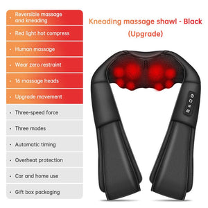 🔥 kneading massage shawl – electric cervical back ; waist