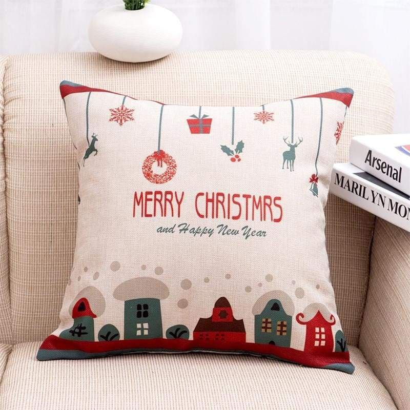 Linen decorative pillows cover - 2 / 45x45cm - christmas