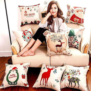 Linen decorative pillows cover - christmas decoration