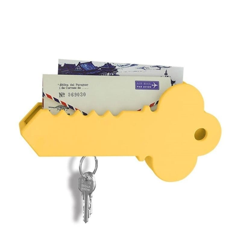 Mail holder and magnetic key rack - yellow - chains