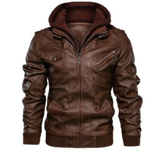 Men’s slim fit pu leather jacket with zipper | casual