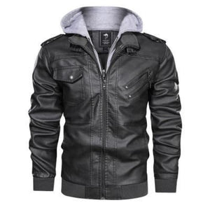 Men’s slim fit pu leather jacket with zipper | casual