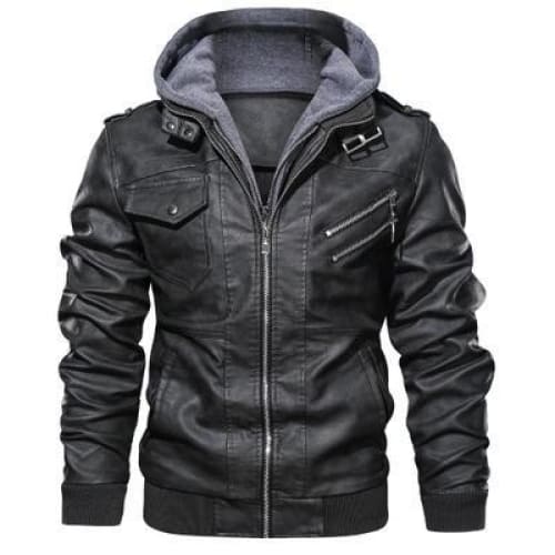 Men’s slim fit pu leather jacket with zipper | casual