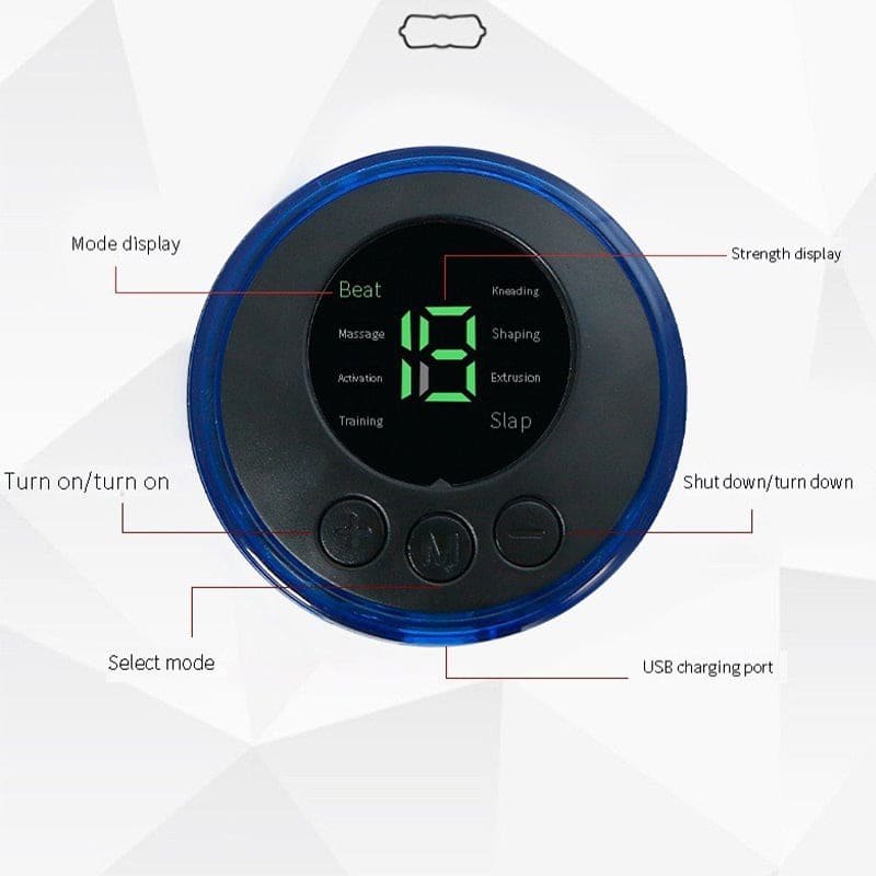 Portable ems gel patch massager – rechargeable muscle