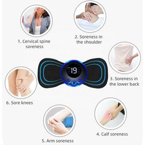 Portable ems gel patch massager – rechargeable muscle