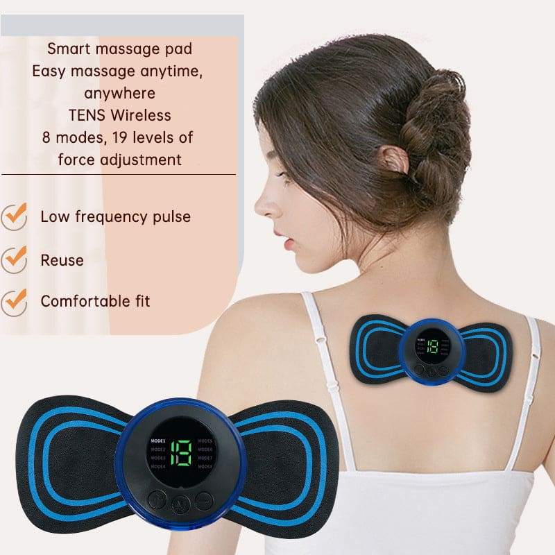 Portable ems gel patch massager – rechargeable muscle