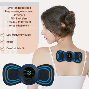 Portable ems gel patch massager – rechargeable muscle