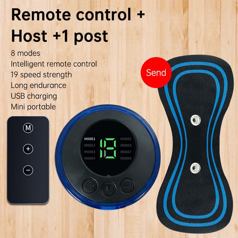 Portable ems gel patch massager – rechargeable muscle