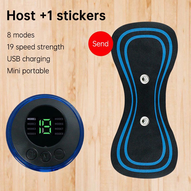 Portable ems gel patch massager – rechargeable muscle