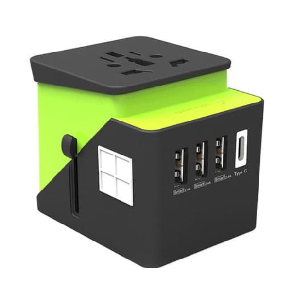 Premium universal travel adapter – 3 usb + 1 type-c fast