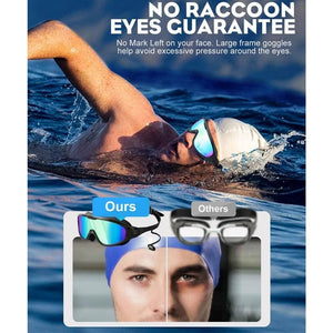 Professional anti-fog swim goggles wide vision + uv