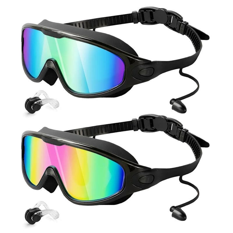 Professional anti-fog swim goggles wide vision + uv