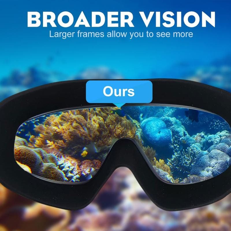 Professional anti-fog swim goggles wide vision + uv
