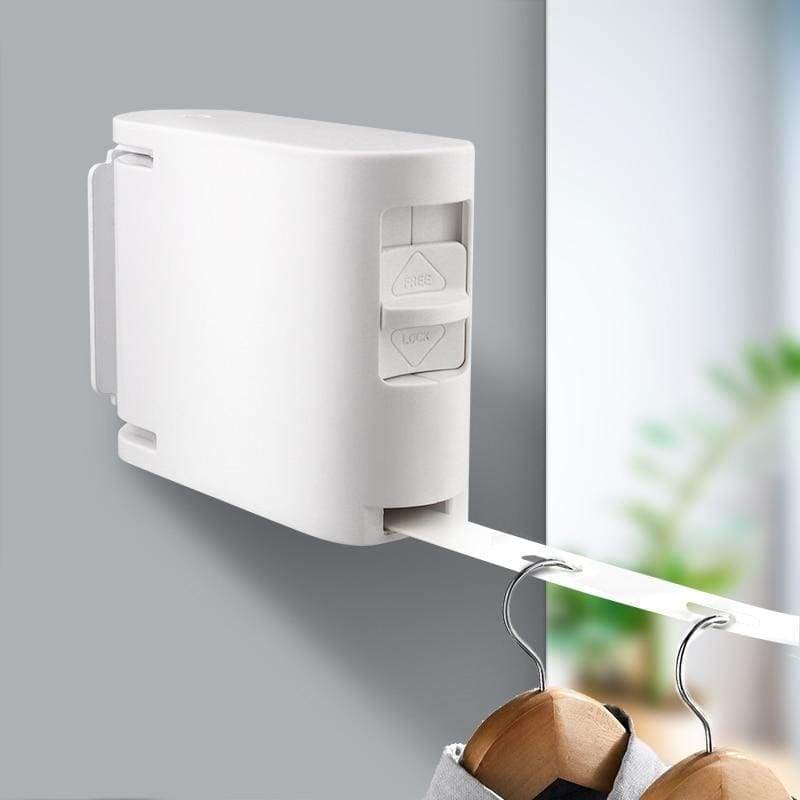 Retractable wall mounted clothes line - black