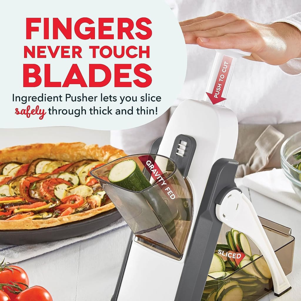 Safe slice mandoline for vegetables meal prep & more